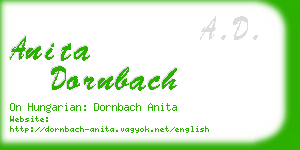 anita dornbach business card